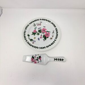 Andrea by‎ Sadek Plate & Cake Server Set, Floral Botanical Japan Decor